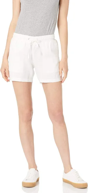 Amazon Essentials Women's 5" Inseam Drawstring Linen Blend Short (Available in Plus Size)