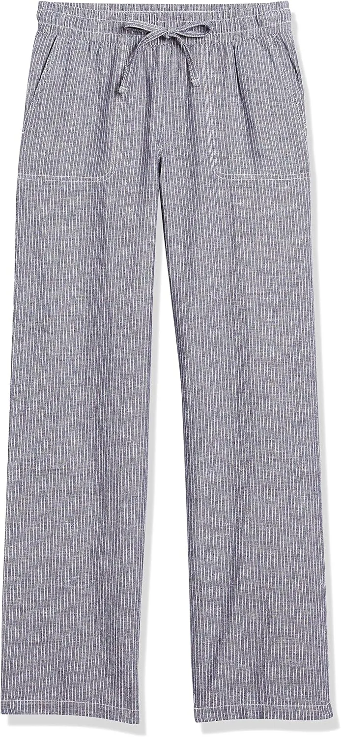 Amazon Essentials Women's Linen Blend Drawstring Relaxed Fit Wide Leg Pant (Available in Plus Size)