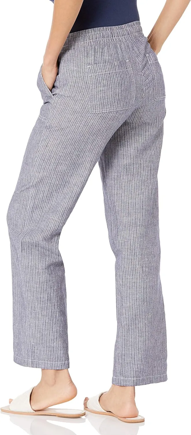 Amazon Essentials Women's Linen Blend Drawstring Relaxed Fit Wide Leg Pant (Available in Plus Size)