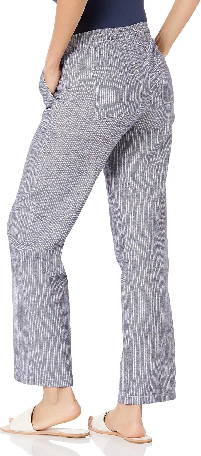 Amazon Essentials Women's Linen Blend Drawstring Relaxed Fit Wide Leg Pant (Available in Plus Size)