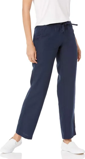 Amazon Essentials Women's Linen Blend Drawstring Relaxed Fit Wide Leg Pant (Available in Plus Size)
