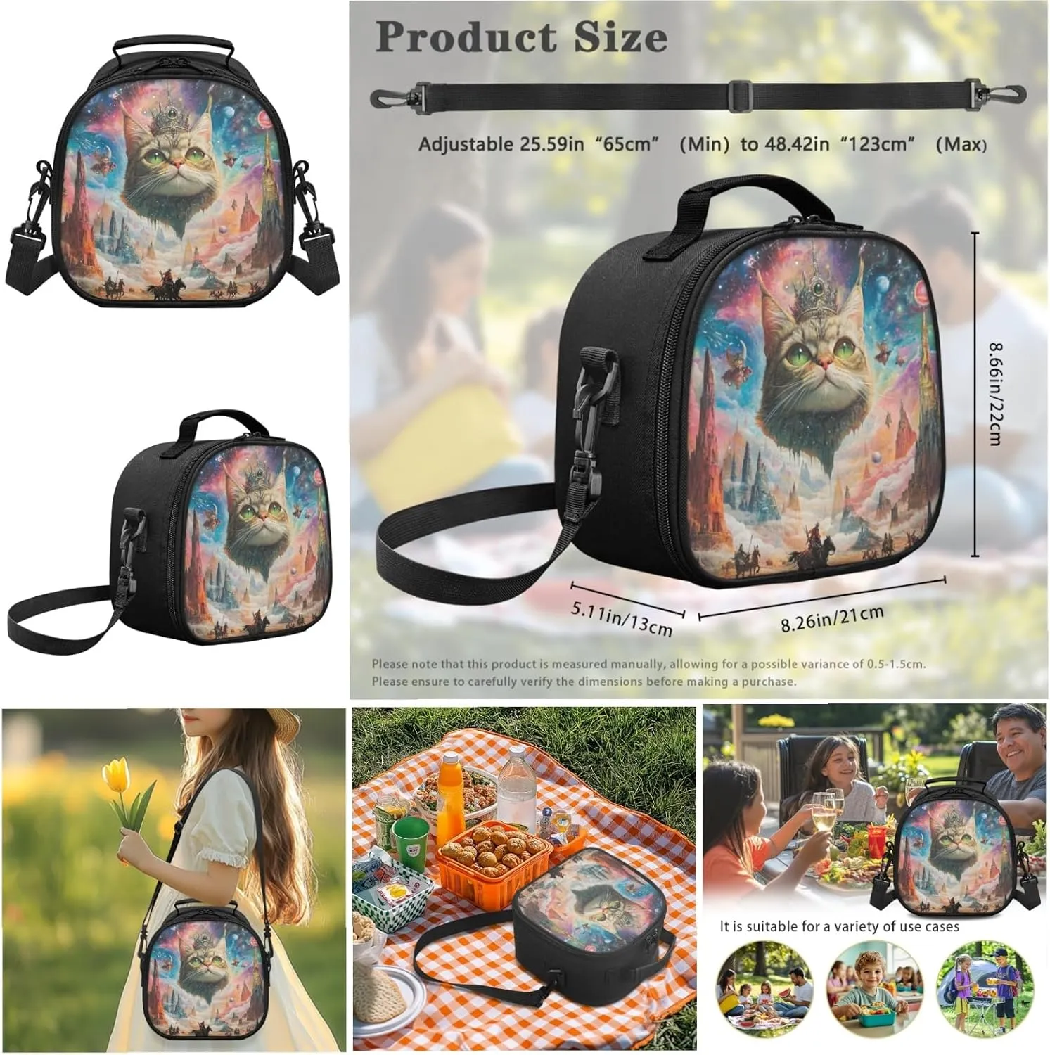 AmzPrint Snowshoe Cat Backpack Matching Lunch Box Combo For Boys Elementary School 3 In 1 Backpack Set