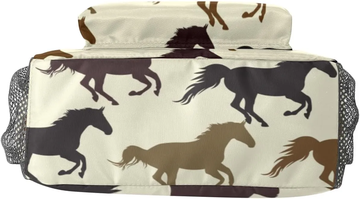 Animal Running Horse Backpack Personalized Name Waterproof Travel Bag for Boys Girls Gift