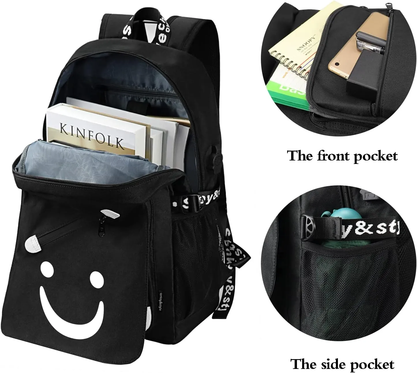 Anime Laugh Backpack for Boys,School Bags Glow Bookbags for Teenagers