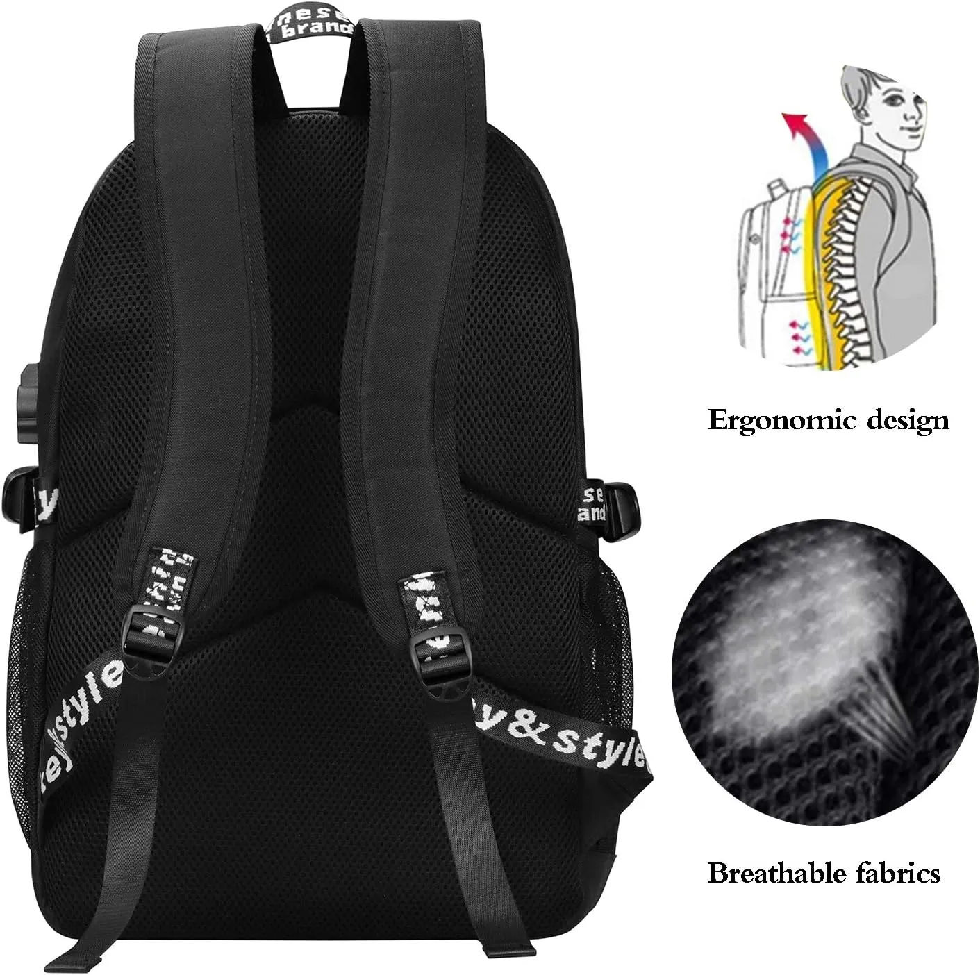 Anime Laugh Backpack for Boys,School Bags Glow Bookbags for Teenagers