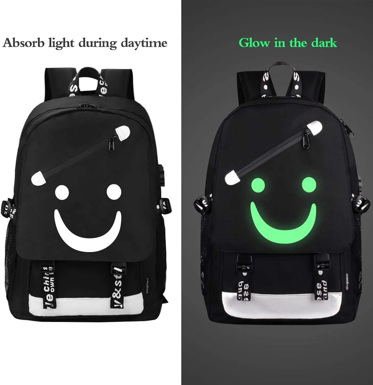 Anime Laugh Backpack for Boys,School Bags Glow Bookbags for Teenagers