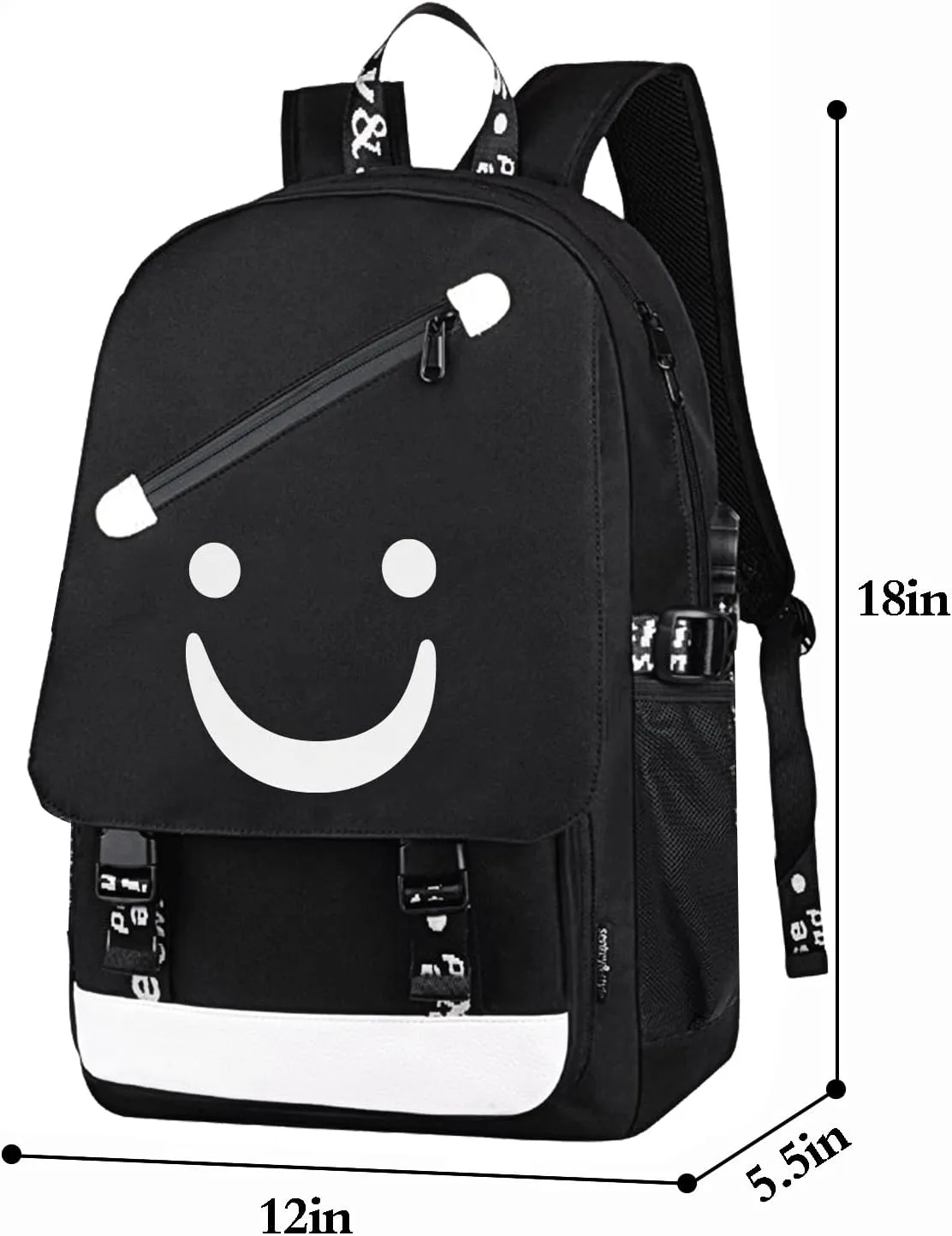 Anime Laugh Backpack for Boys,School Bags Glow Bookbags for Teenagers