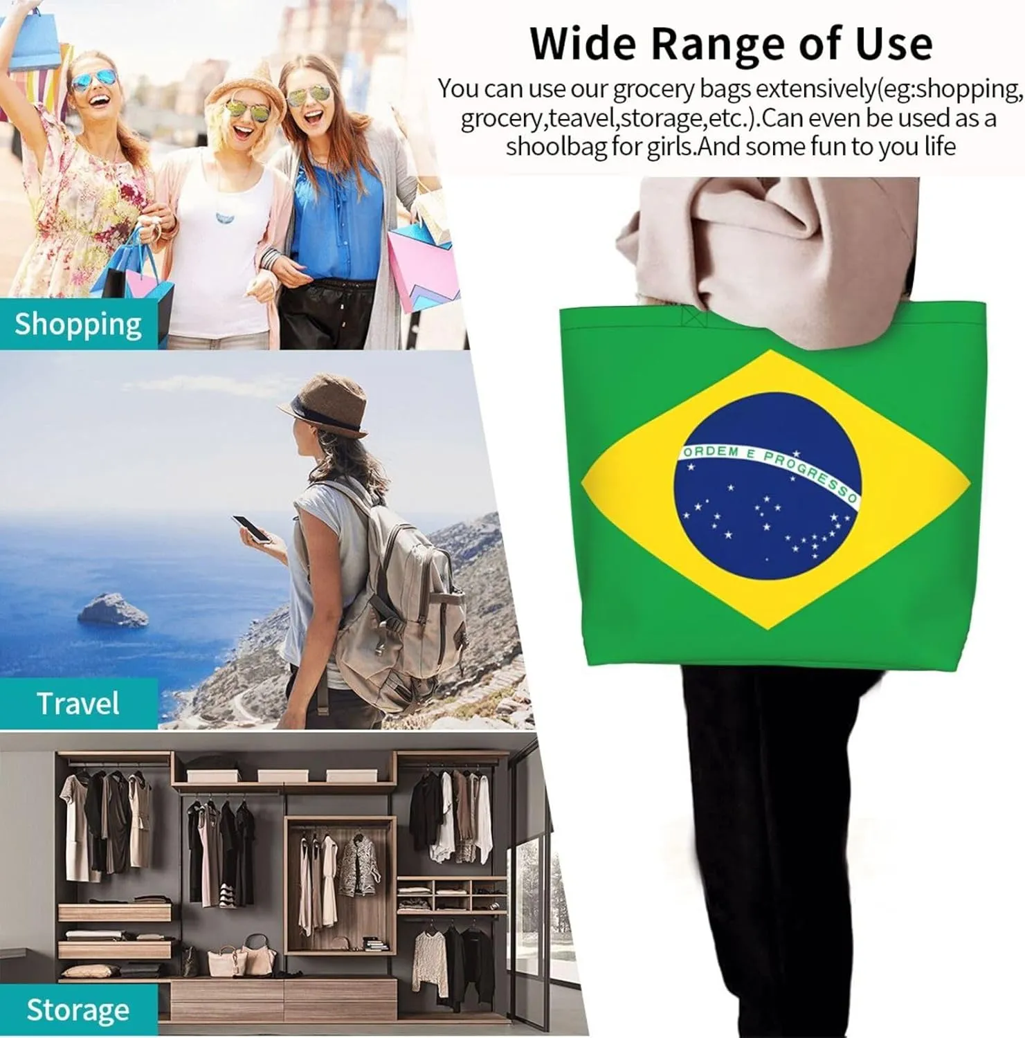Antigua Barbuda Flag Women's Tote Bag Large Capacity Single Shoulder Bags Handbag for Shopping Work