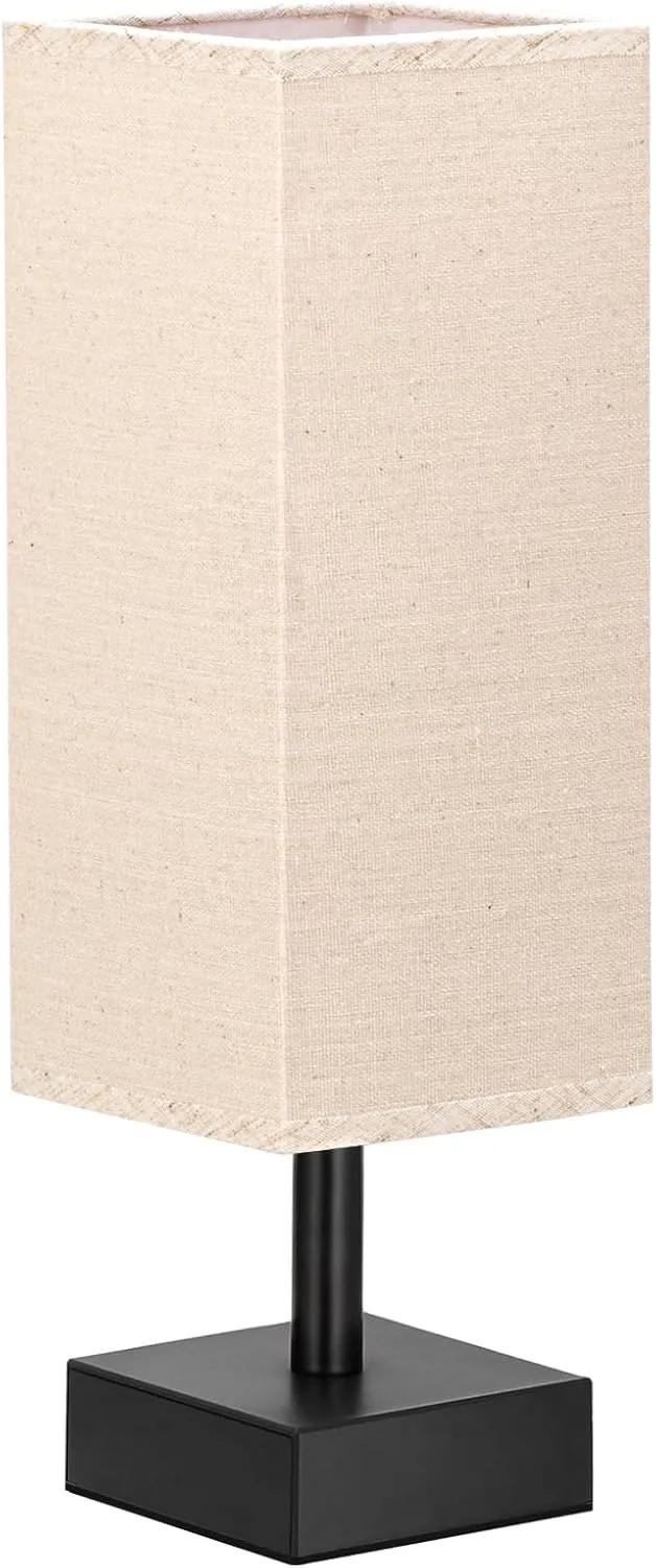 aooshine Beige Small Table Lamp for Bedroom, Minimalist Night Stand Light Lamp for Nightstand, Desk Reading Lamp for Kids Room