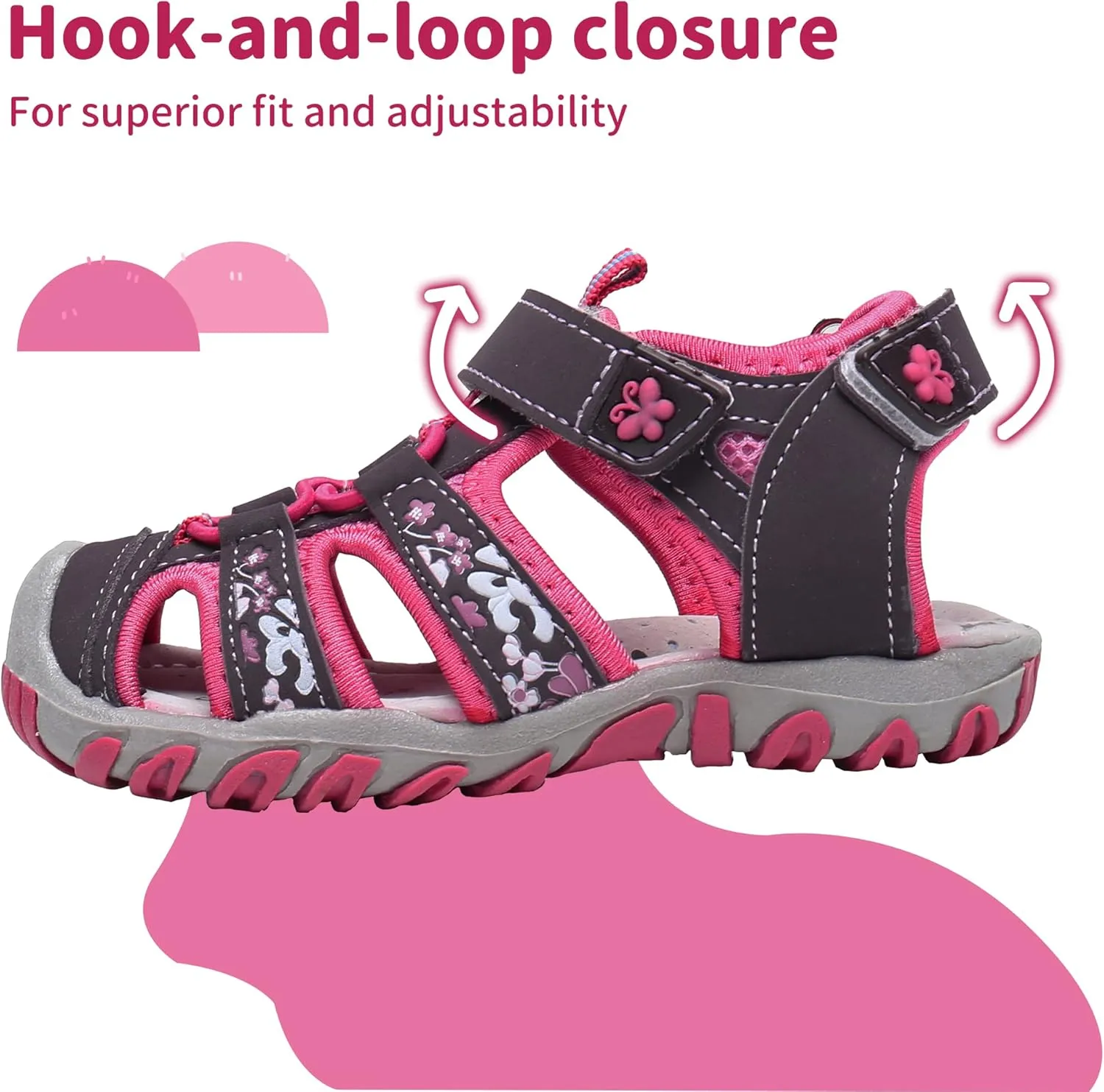 Apakowa Kid's Boy's Girl's Soft Sole Close Toe Sport Beach Sandals (Toddler/Little Kid)