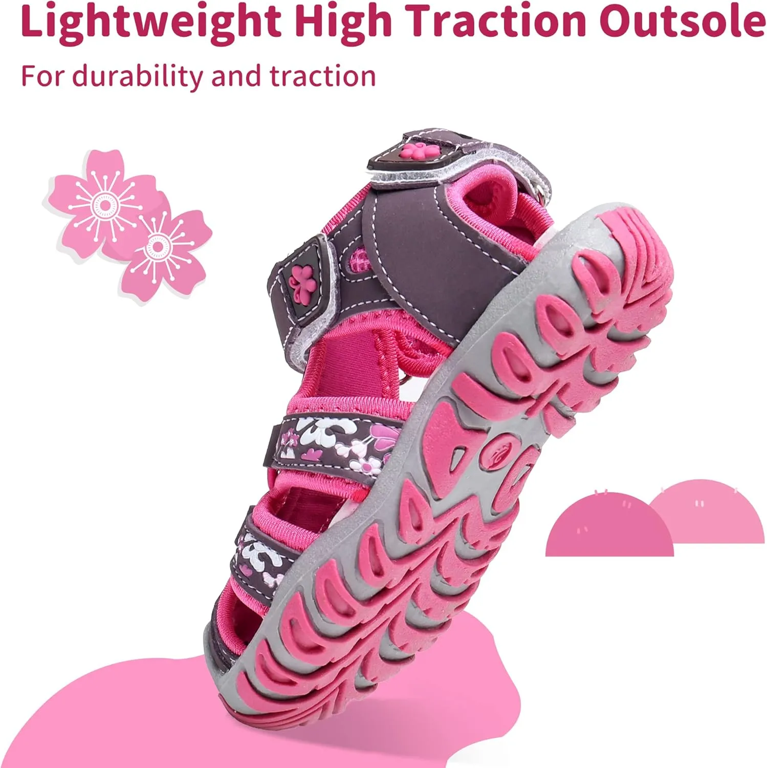 Apakowa Kid's Boy's Girl's Soft Sole Close Toe Sport Beach Sandals (Toddler/Little Kid)