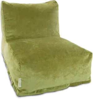 Apple Green Adult Bean Bag Chair in Soft 100-Micro Velvet Fabric, 36" L X 27" W X 24" H | Modern Design, Zippered Slipcover, Polystyrene Beads, Waterproof Base