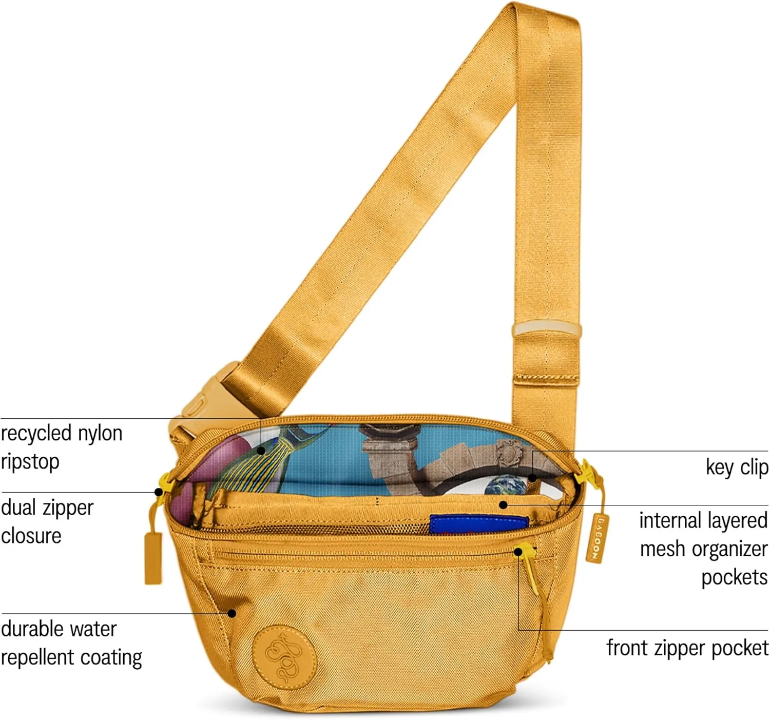Baboon to the Moon Full Size Fanny Pack 3L – Womens Crossbody, Belt Bag for Women, Fanny Pack for Men, Crossbody Bags for Women Travel, Waist Bags