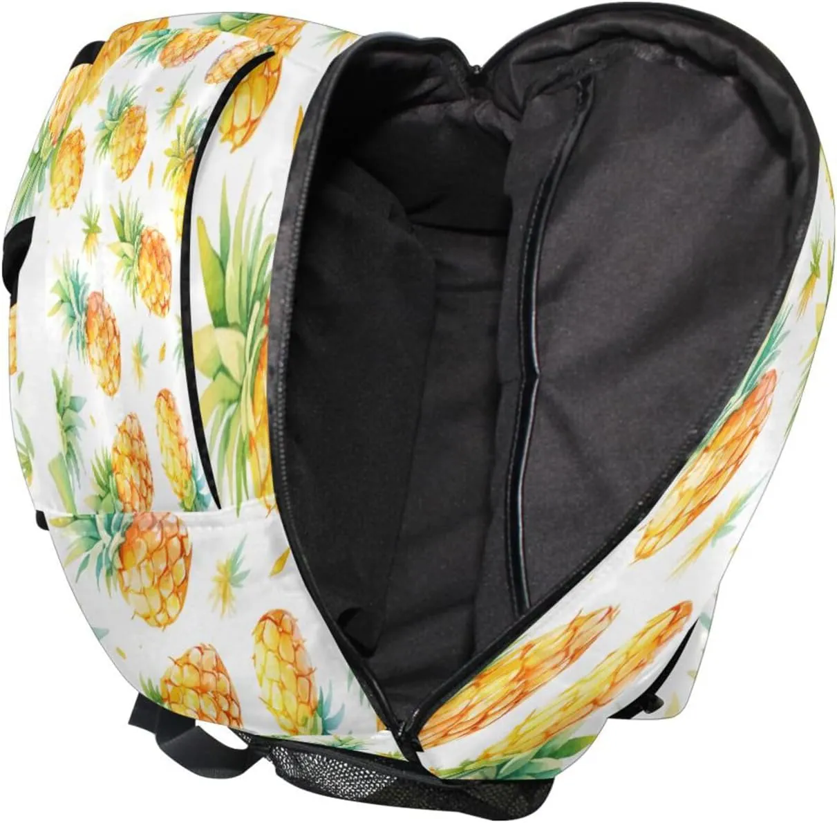 Backpack for Teacher Nurse Waterproof Laptop Bookbag with Chest Strap for College Work Hand-drawn Pineapples and Pineapple Slices Pattern_