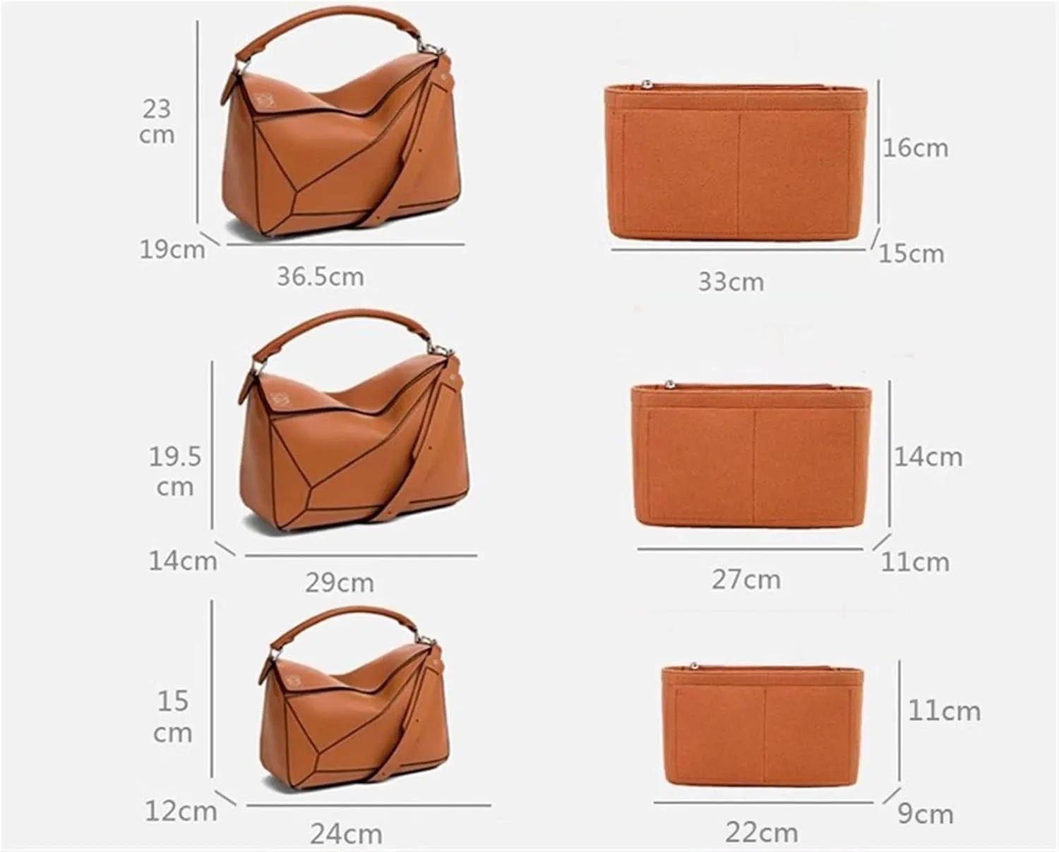 Bag Organizer Lined Storage Bag Bag Organizer Insert Portable Cosmetic Bag for Loewe(Pink A,S)