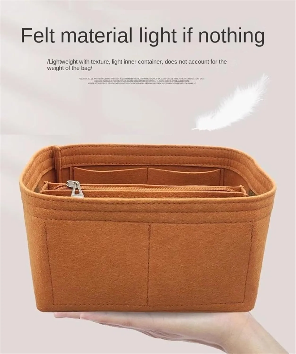 Bag Organizer Liner Storage Bag Bag Storage Insert Portable Makeup Bag for Hermes Picotin18/22/26(Beige A,Picotin 18)
