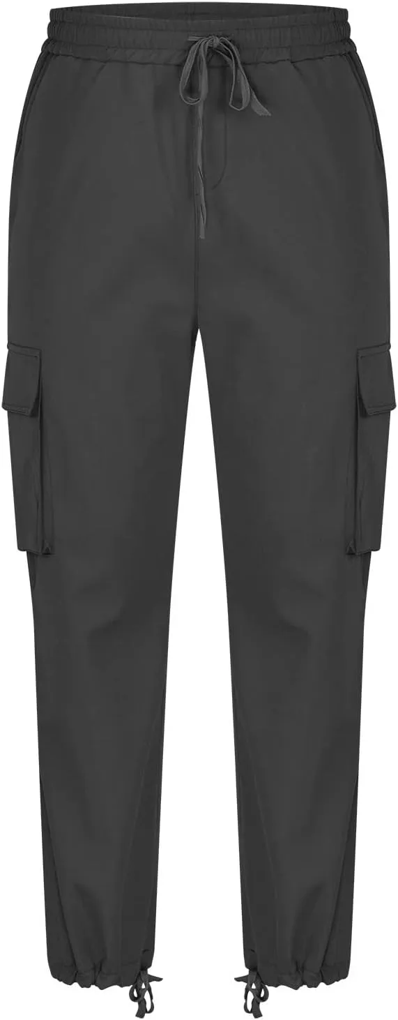 Baggy Cargo Pants Men Streetwear Drawstring Loose Wide Leg Work Pants Outdoor Fitness Straight Jogging Pants