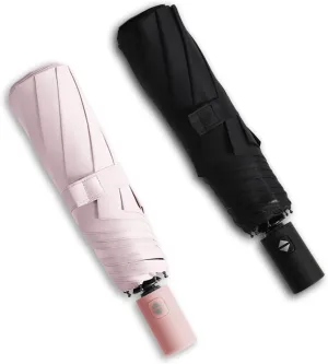 BAODINI Small UV Protection Travel Umbrella Compact for Rain and Sun UPF 50  Windproof Portable 42 inch Umbrella for Women and Men