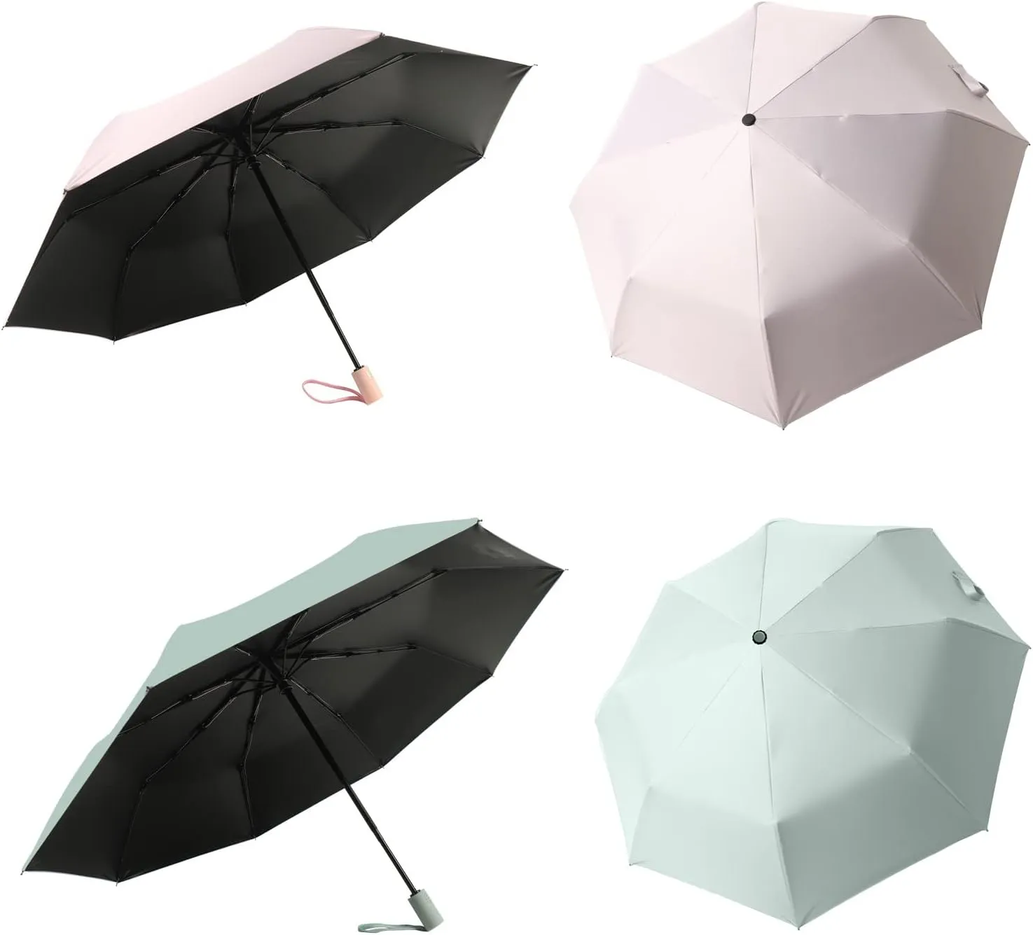BAODINI Small UV Protection Travel Umbrella Compact for Rain and Sun UPF 50  Windproof Portable 42 inch Umbrella for Women and Men
