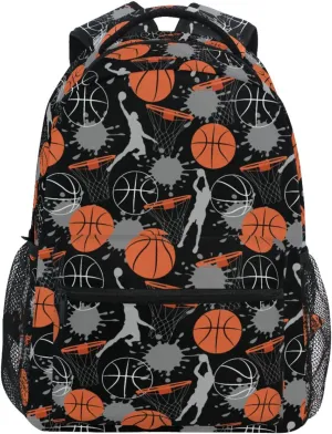 Basketball Boys Backpack Elementary Middle School Backpack Bookbag for Girls Boys Kids Teen Back to School Book Bag Gifts for 2nd 3rd 4th 5th 6th Grade Students
