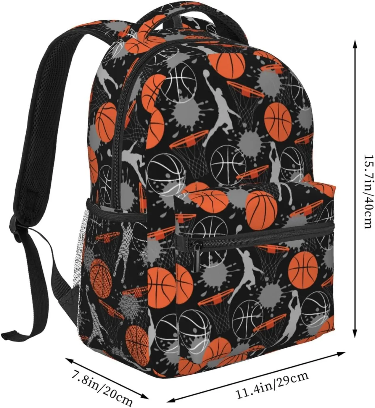 Basketball Boys Backpack Elementary Middle School Backpack Bookbag for Girls Boys Kids Teen Back to School Book Bag Gifts for 2nd 3rd 4th 5th 6th Grade Students