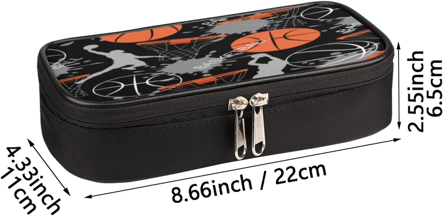 Basketball Pencil Case Basketball Slam Duck Large Capacity Pencil Pouch Simplicity Pencil Box Pencil Bag Pen Case Large Stationery Organizer Bag with Zipper for Kids Boy Girls School Office Supplies