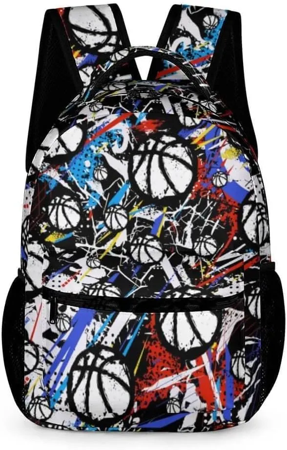 Basketball School Backpack for Kids Girls Boys, 16 Inch Cool Basketball Themed Bookbag, Personality School Backpack for Students Children, sustainable, Lightweight, Large Capacity