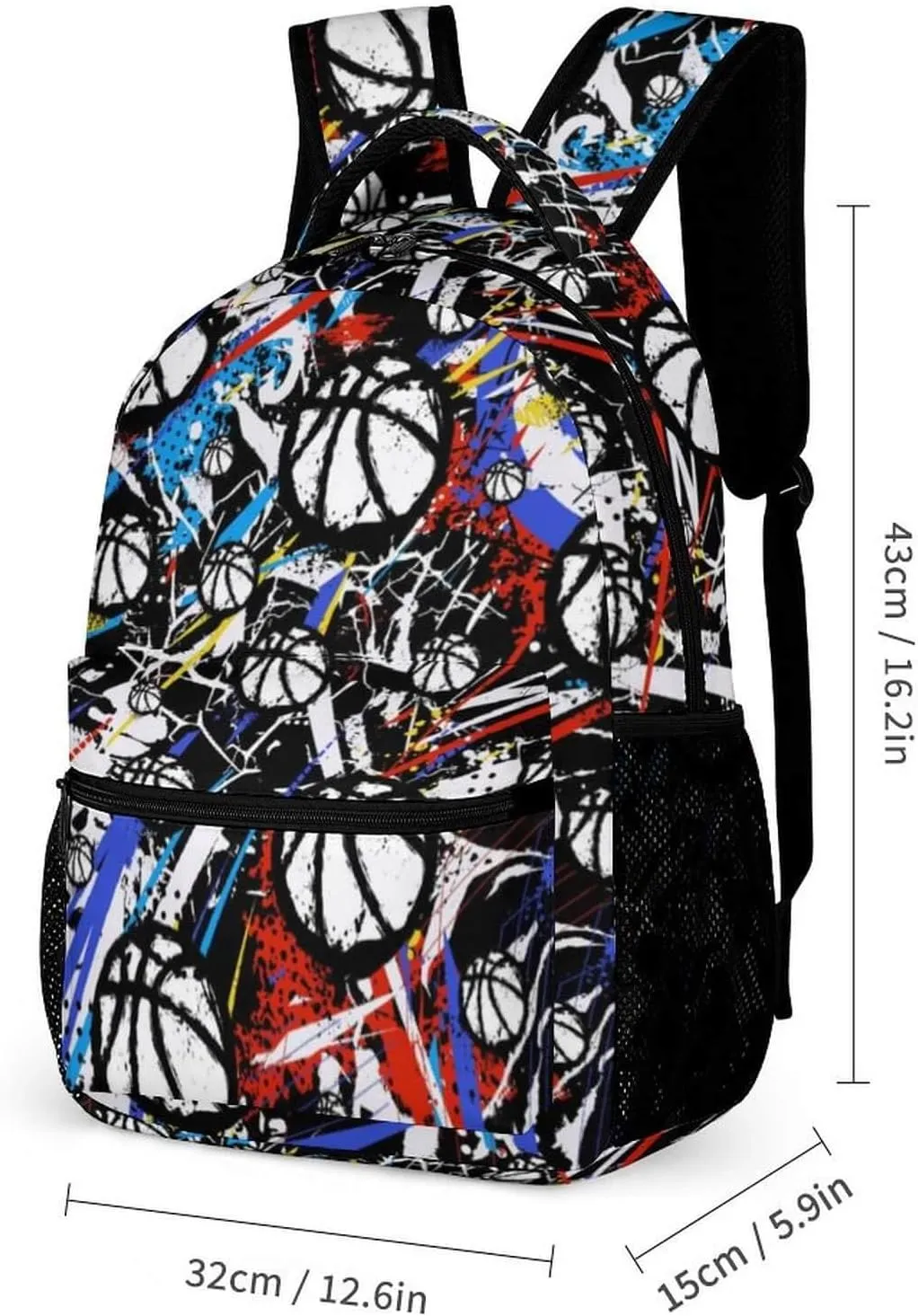 Basketball School Backpack for Kids Girls Boys, 16 Inch Cool Basketball Themed Bookbag, Personality School Backpack for Students Children, sustainable, Lightweight, Large Capacity