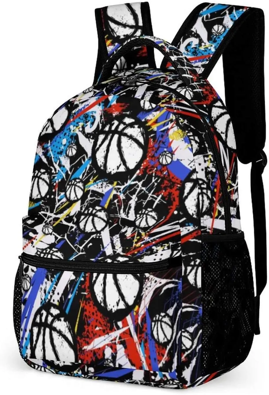 Basketball School Backpack for Kids Girls Boys, 16 Inch Cool Basketball Themed Bookbag, Personality School Backpack for Students Children, sustainable, Lightweight, Large Capacity