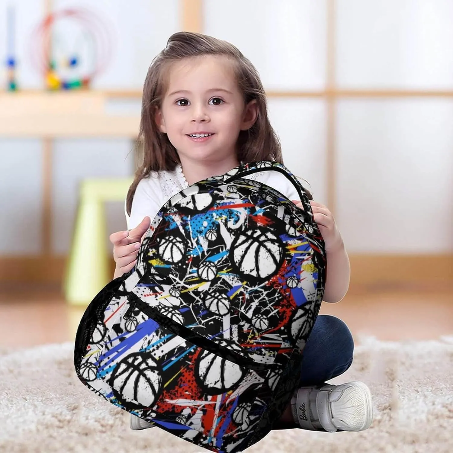 Basketball School Backpack for Kids Girls Boys, 16 Inch Cool Basketball Themed Bookbag, Personality School Backpack for Students Children, sustainable, Lightweight, Large Capacity