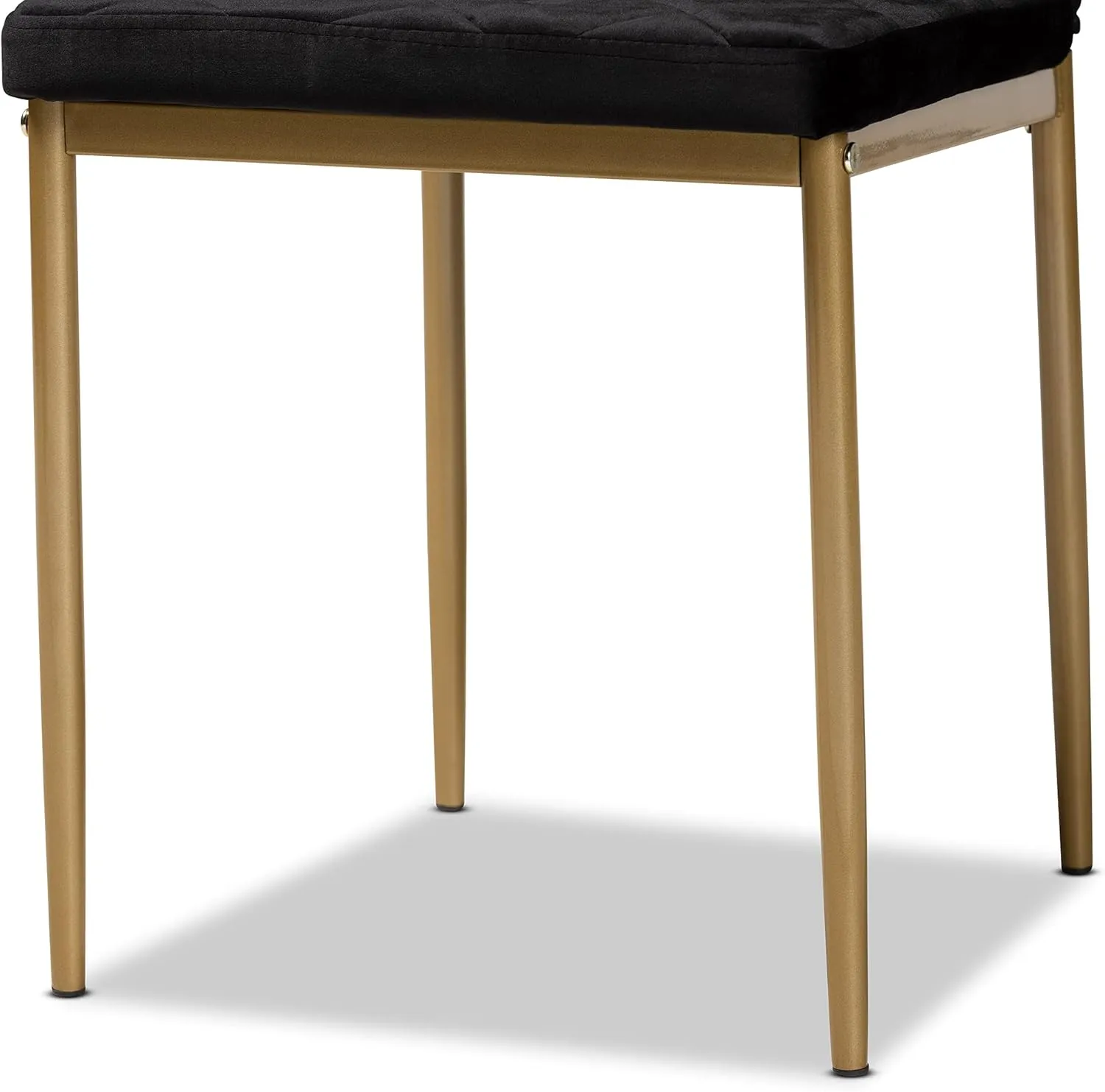 Baxton Studio Blaise Modern Luxe and Glam Black Velvet Fabric Upholstered and Gold Finished Metal 4-Piece Dining Chair Set