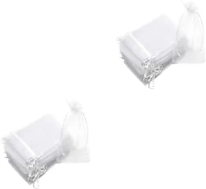 BCOATH 2sets Drawstring Pouches for Jewelry Large Capacity Candy Bag Wedding Favor Bags Drawstring Pouch Snack Baggies 100pcs*2