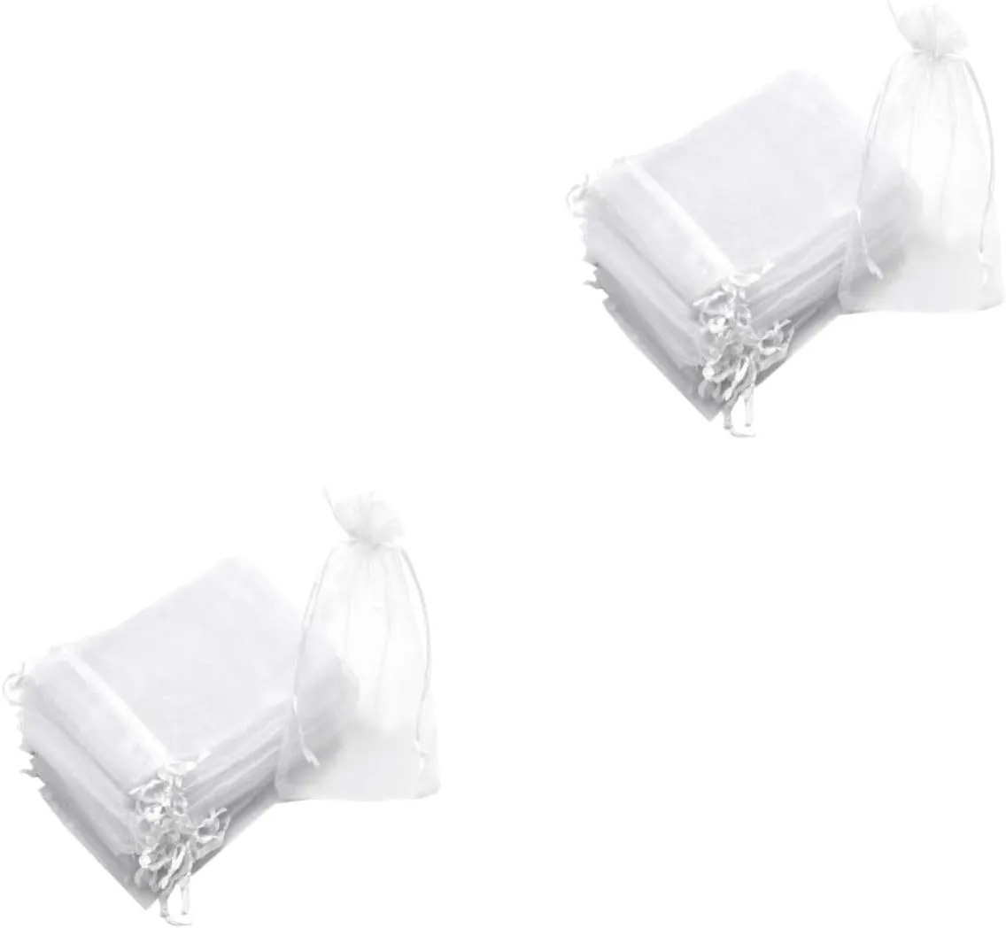 BCOATH 2sets Drawstring Pouches for Jewelry Large Capacity Candy Bag Wedding Favor Bags Drawstring Pouch Snack Baggies 100pcs*2