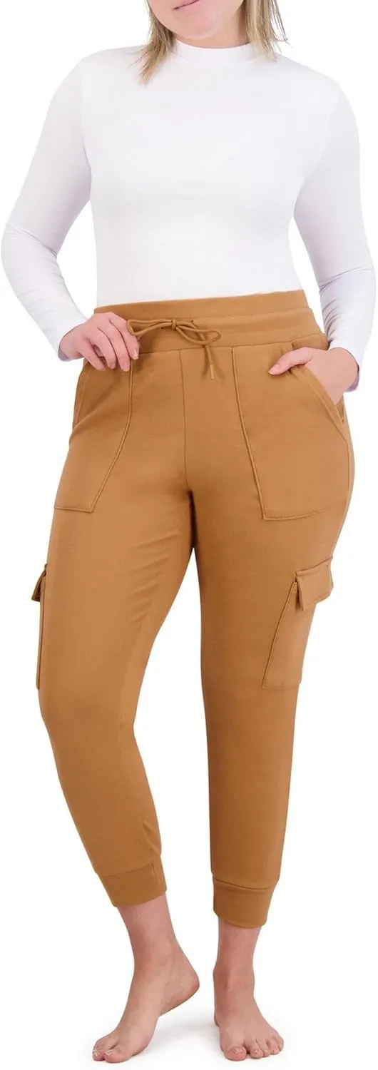 BEARPAW Women's Micro Fleece Drawstring Athletic Jogger Sweatpants with Pockets