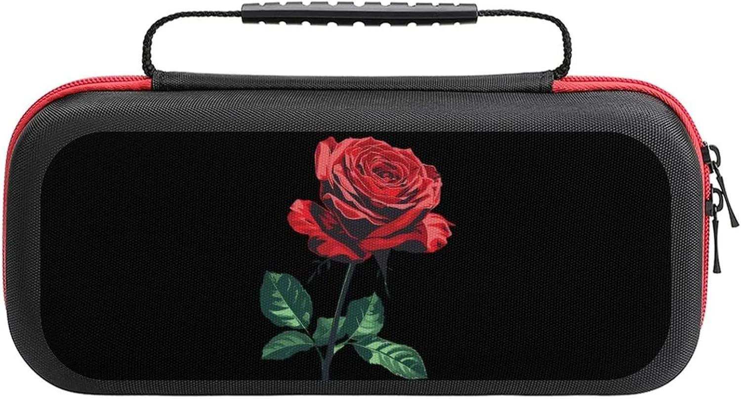 Beast Rose Beauty Carrying Case Compatible with Switch/Switch Lite Protective Hard Shell Travel Carrying Case Pouch