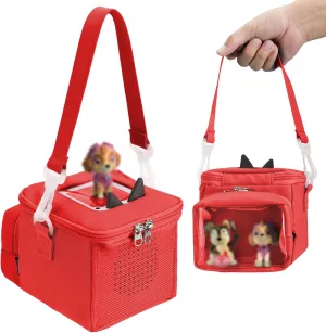 Beautyflier Carrying Case Compatible with Toniebox Audio Player Starter Set, Storage Bag Organizer for Creative Tonies Figures, Tote Bag for Kids Toniebox Starter Set, 3-6 Years Kids Gift (Orange Red)