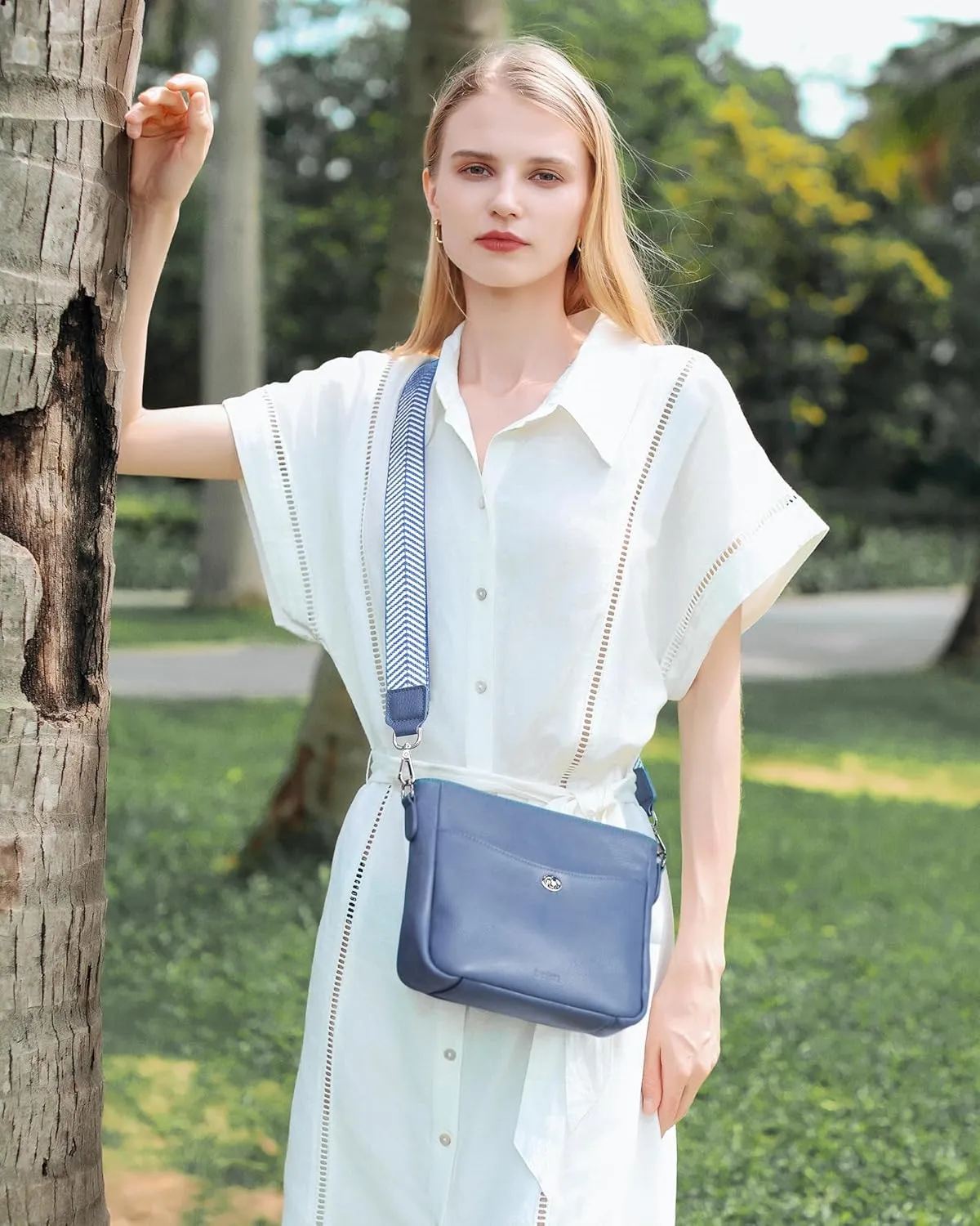 befen Genuine Leather Crossbody Bags for Women, Women's Shoulder Purse Hobo Handbags with Adjustable Wide Strap