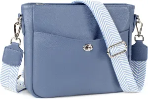 befen Genuine Leather Crossbody Bags for Women, Women's Shoulder Purse Hobo Handbags with Adjustable Wide Strap