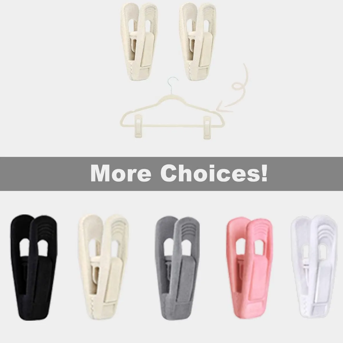 Beige Velvet Hanger Clips (60-Pack), Non-Slip Velvet Clip Work Perfectly for Ivory/Beige Velvet Hangers, Pant Skirt Hanger Velvet Clips Fit for Velvet Clothes Hangers