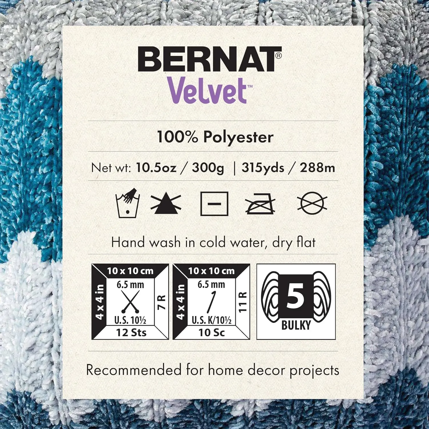 Bernat Velvet Blackbird Yarn - 2 Pack of 300g/10.5oz - Polyester - 5 Bulky - 315 Yards - Knitting/Crochet