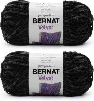 Bernat Velvet Blackbird Yarn - 2 Pack of 300g/10.5oz - Polyester - 5 Bulky - 315 Yards - Knitting/Crochet