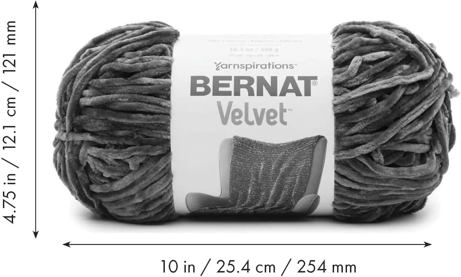 Bernat Velvet Blackbird Yarn - 2 Pack of 300g/10.5oz - Polyester - 5 Bulky - 315 Yards - Knitting/Crochet