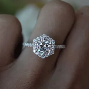 Bicheng Artificial Mossang Diamond Jewelry Ring, Marriage Proposal Diamond Ring Couple Ring Engagement Diamond Ring Female (7)