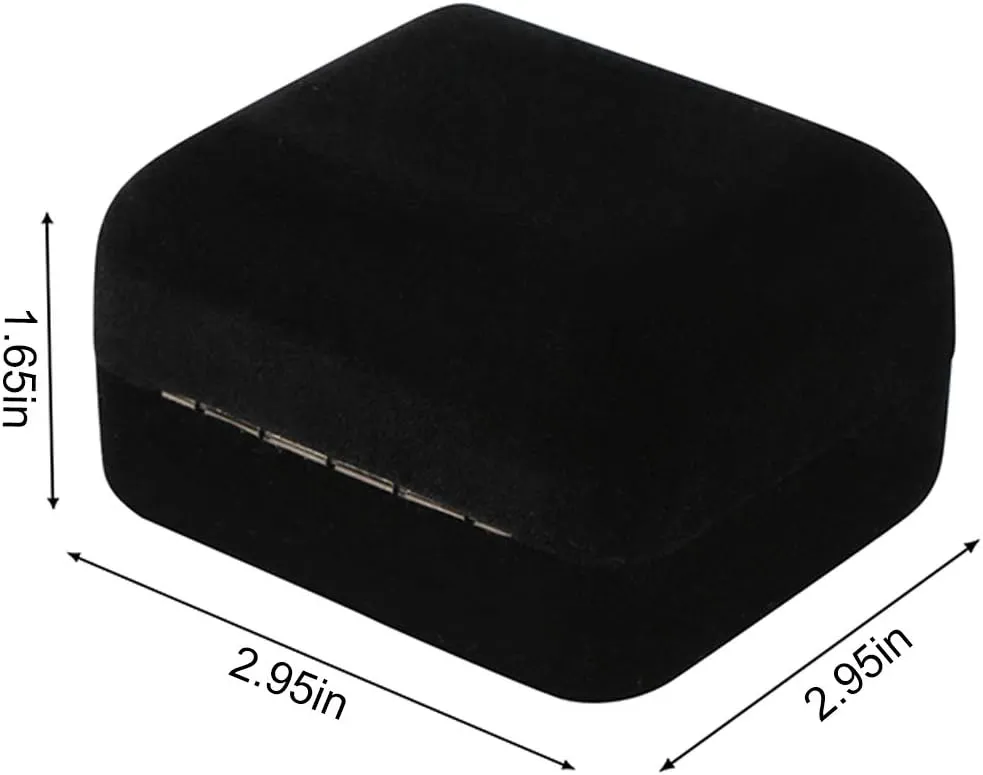 Big Size Velvet Metal Glossy with LED Jewelry Gift Box for Proposal, Engagement, Wedding - Suitable for a pair of rings
