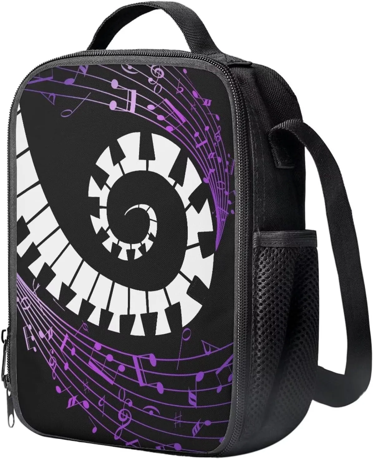 Black Backpack Set for Boys 10-14 Kids Back Pack Large Capacity Laptop Rucksack with Thermal Meal Prep Container Mini Pen Case, Back to School Gifts