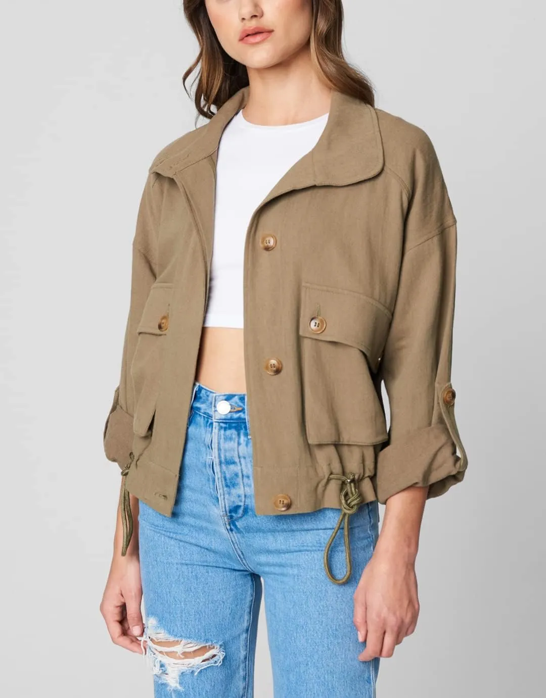 [BLANKNYC] womens Luxury Clothing Utility Parka Jacket Coat With Pockets