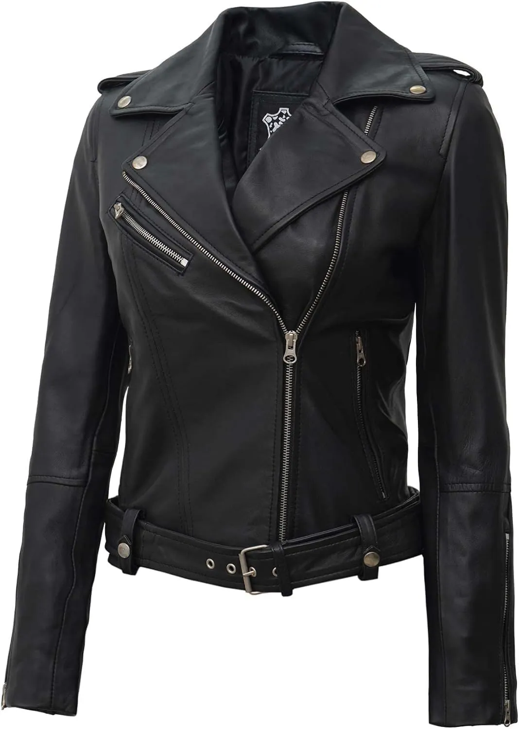 Blingsoul Asymmetrical Lambskin Leather Jacket Women - Stylish Womens Leather Jackets