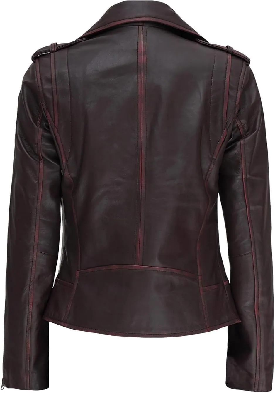 Blingsoul Real Lambskin Leather Jacket Women - Asymmetrical Style Womens Leather Jackets