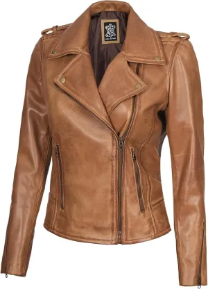 Blingsoul Real Lambskin Leather Jacket Women - Asymmetrical Style Womens Leather Jackets