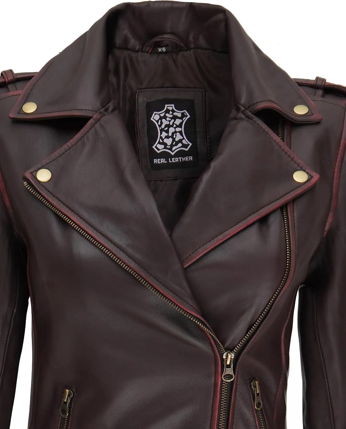 Blingsoul Real Lambskin Leather Jacket Women - Asymmetrical Style Womens Leather Jackets